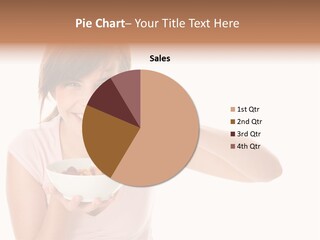 A Woman Eating A Bowl Of Food With A Spoon PowerPoint Template