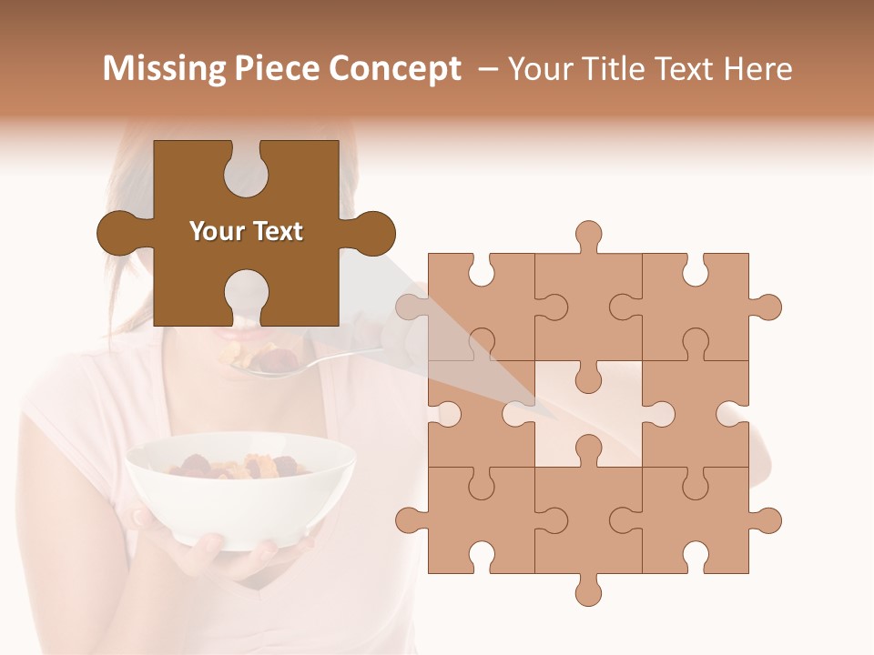 A Woman Eating A Bowl Of Food With A Spoon PowerPoint Template