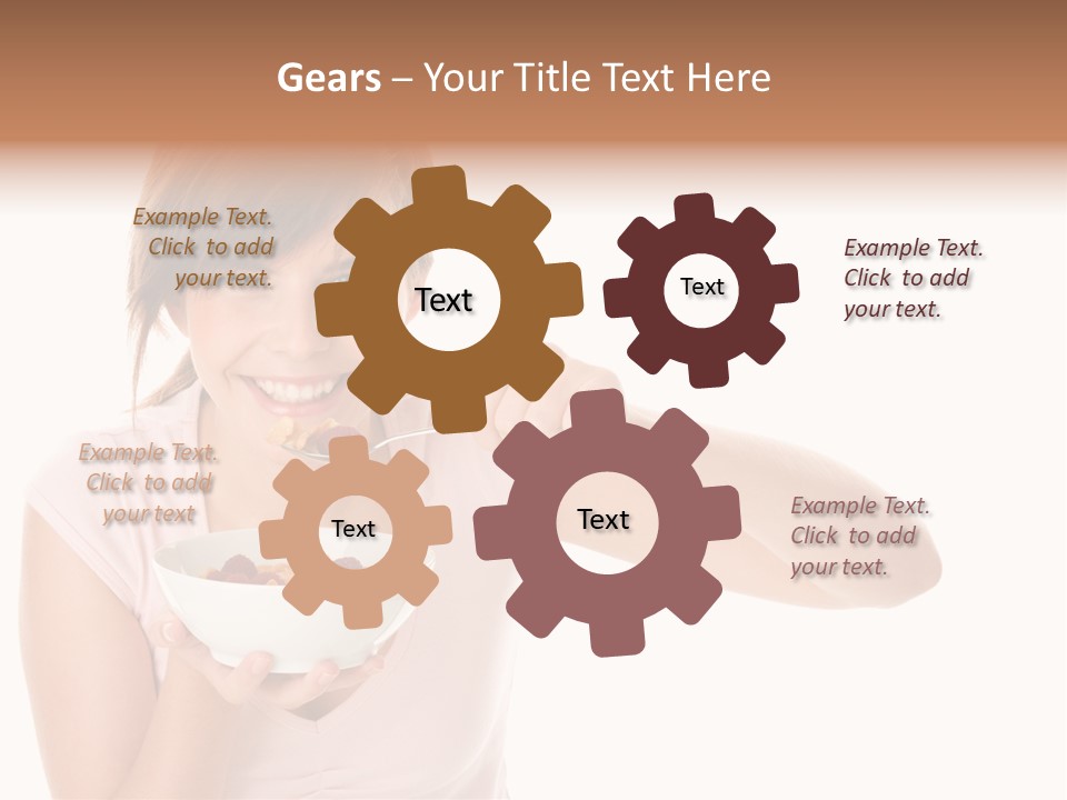 A Woman Eating A Bowl Of Food With A Spoon PowerPoint Template