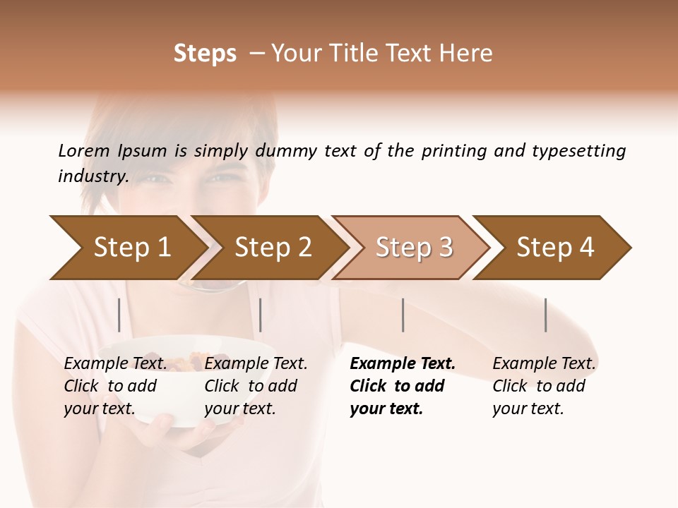 A Woman Eating A Bowl Of Food With A Spoon PowerPoint Template