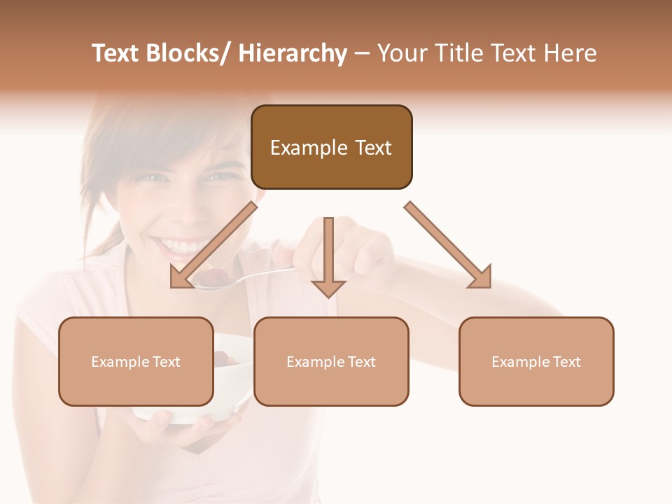 A Woman Eating A Bowl Of Food With A Spoon PowerPoint Template