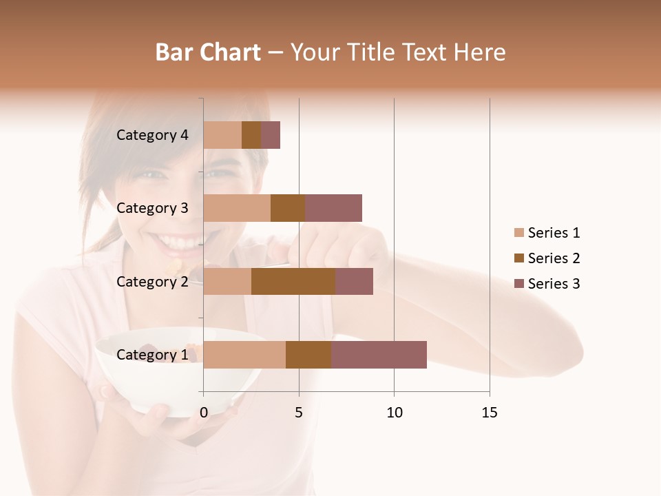 A Woman Eating A Bowl Of Food With A Spoon PowerPoint Template
