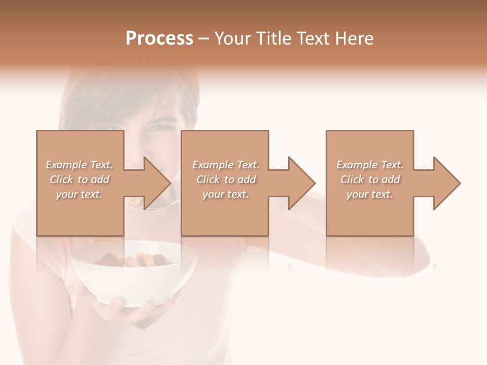 A Woman Eating A Bowl Of Food With A Spoon PowerPoint Template