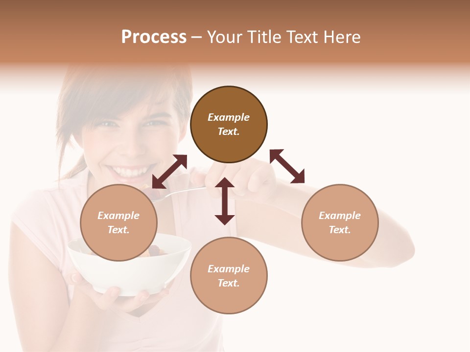 A Woman Eating A Bowl Of Food With A Spoon PowerPoint Template