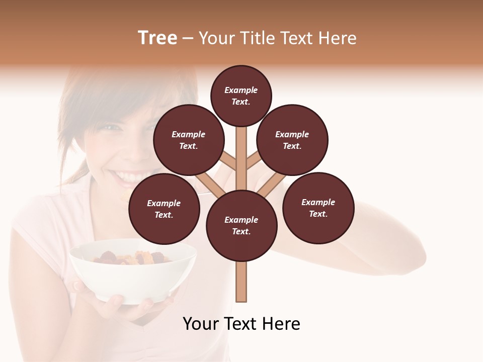 A Woman Eating A Bowl Of Food With A Spoon PowerPoint Template