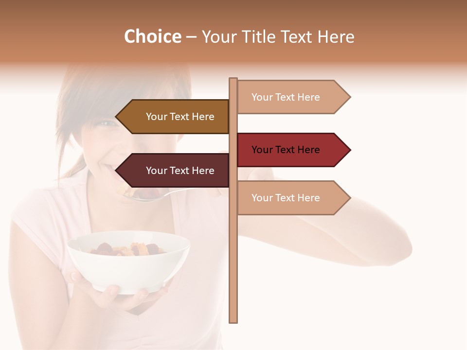 A Woman Eating A Bowl Of Food With A Spoon PowerPoint Template