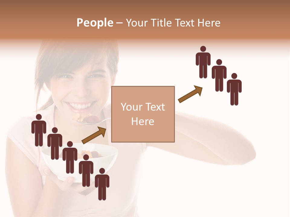 A Woman Eating A Bowl Of Food With A Spoon PowerPoint Template