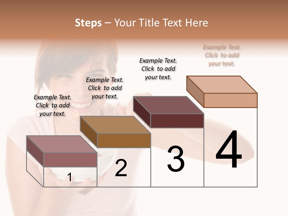 A Woman Eating A Bowl Of Food With A Spoon PowerPoint Template