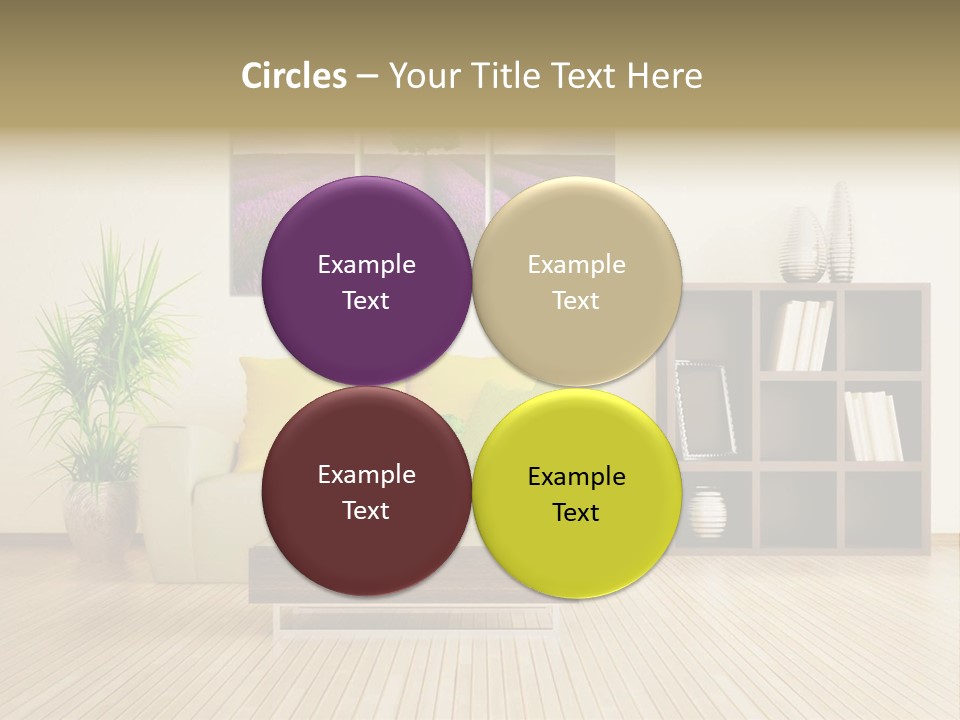 A Living Room With A Couch And A Table PowerPoint Template