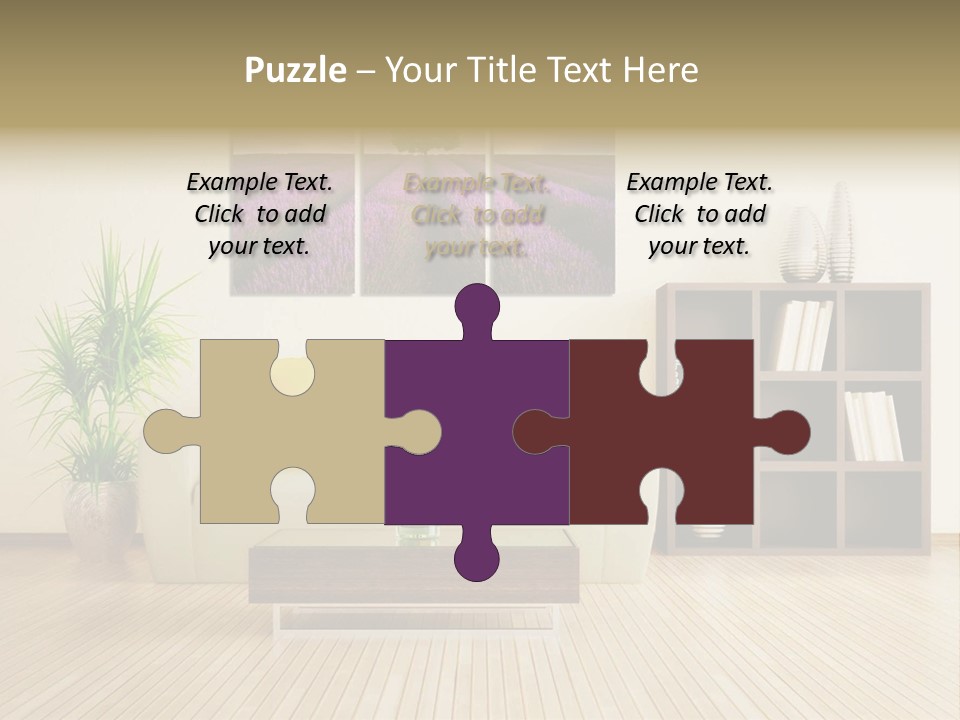 A Living Room With A Couch And A Table PowerPoint Template