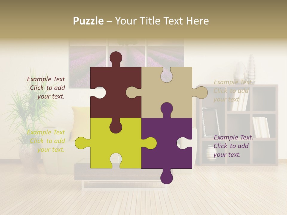 A Living Room With A Couch And A Table PowerPoint Template