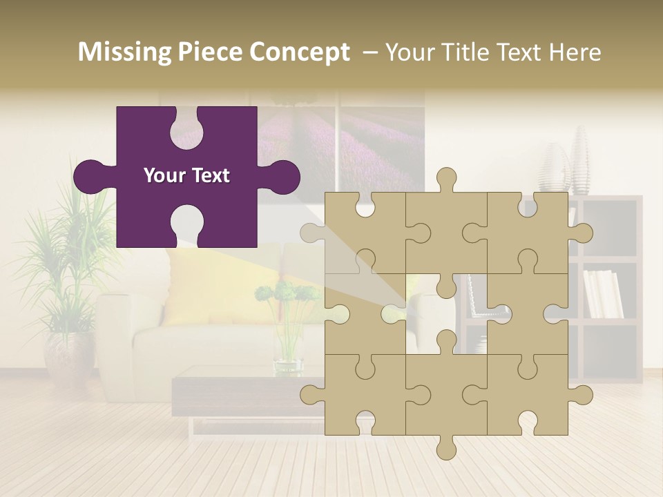 A Living Room With A Couch And A Table PowerPoint Template