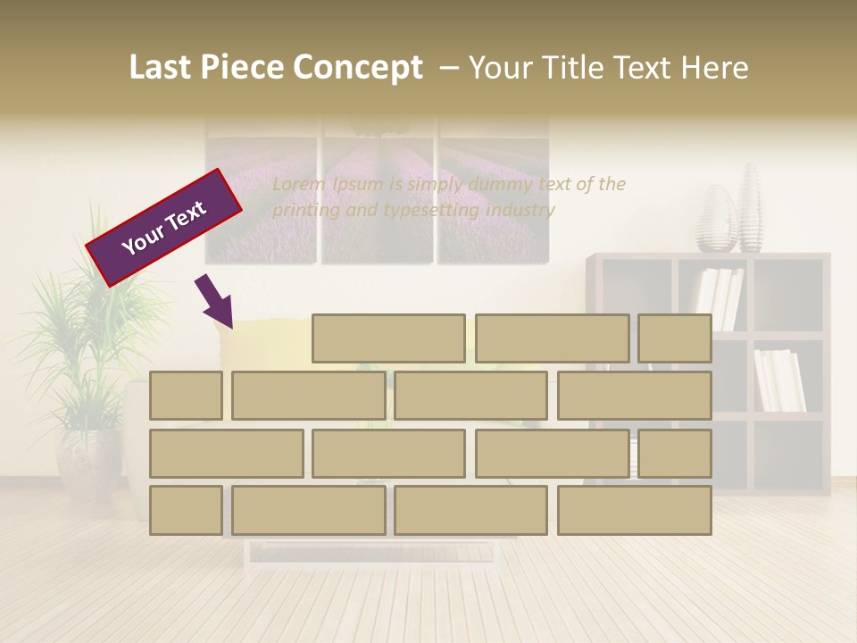 A Living Room With A Couch And A Table PowerPoint Template