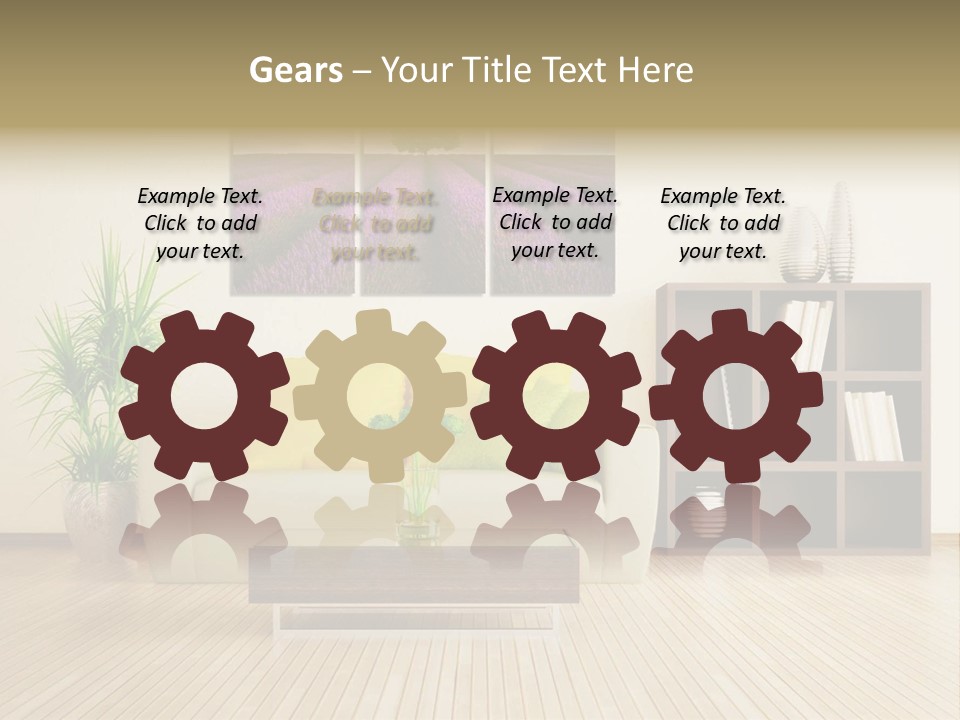 A Living Room With A Couch And A Table PowerPoint Template