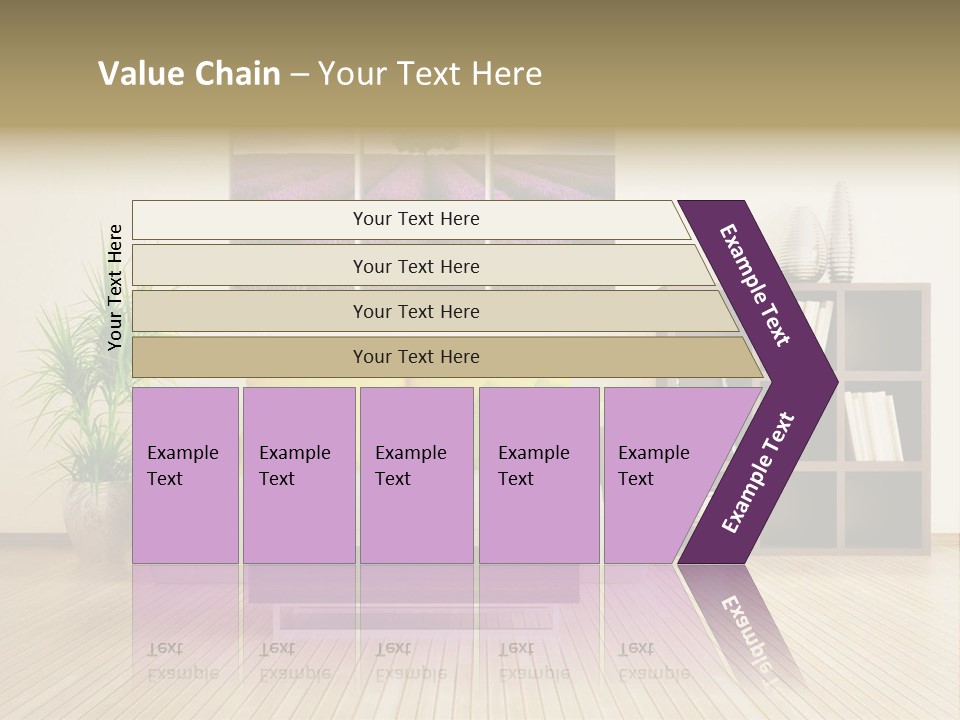 A Living Room With A Couch And A Table PowerPoint Template