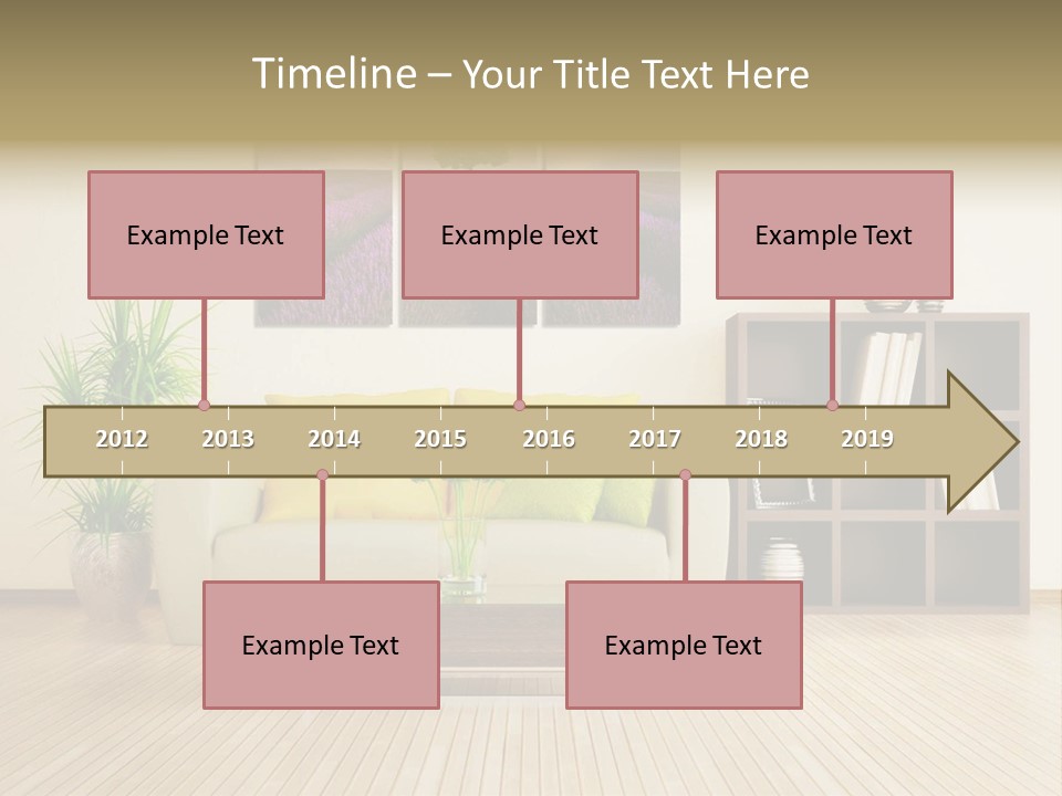 A Living Room With A Couch And A Table PowerPoint Template