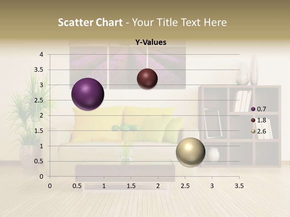 A Living Room With A Couch And A Table PowerPoint Template