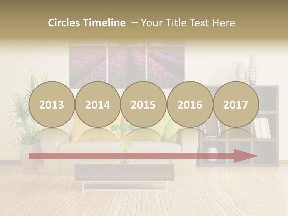 A Living Room With A Couch And A Table PowerPoint Template