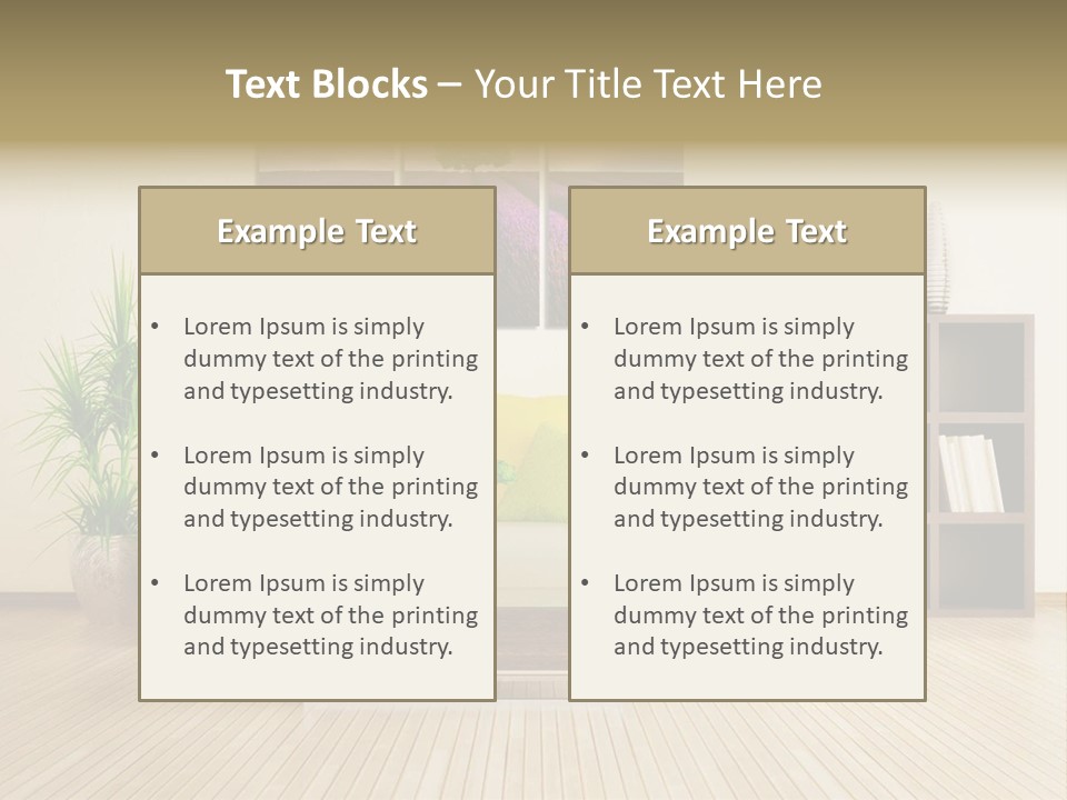 A Living Room With A Couch And A Table PowerPoint Template