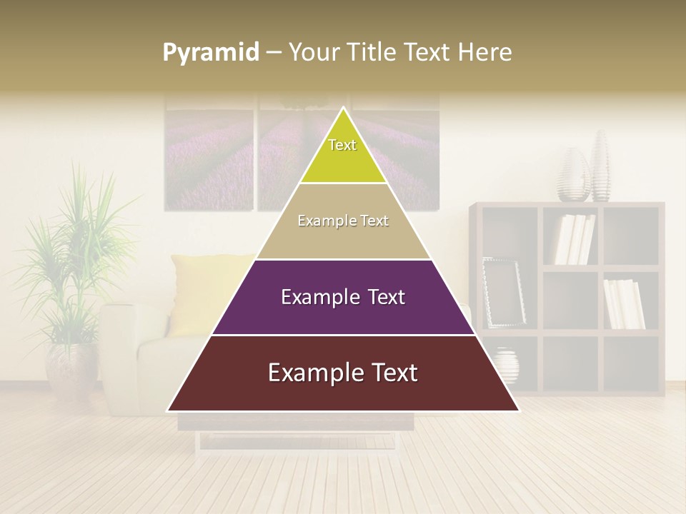 A Living Room With A Couch And A Table PowerPoint Template