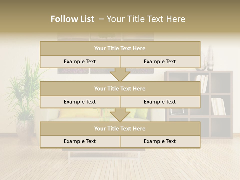 A Living Room With A Couch And A Table PowerPoint Template
