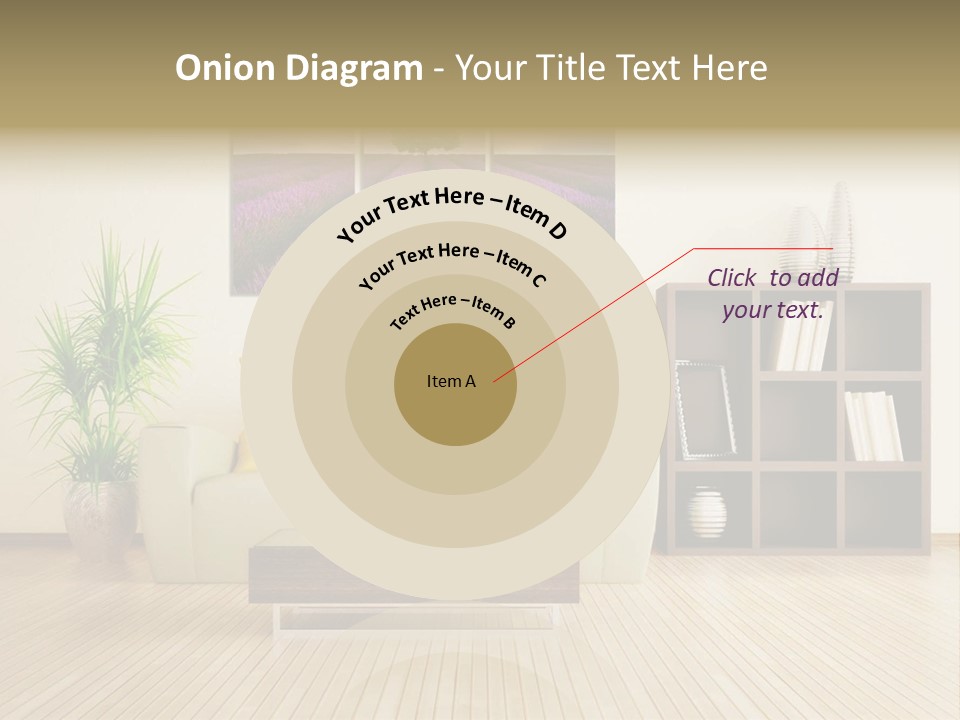 A Living Room With A Couch And A Table PowerPoint Template