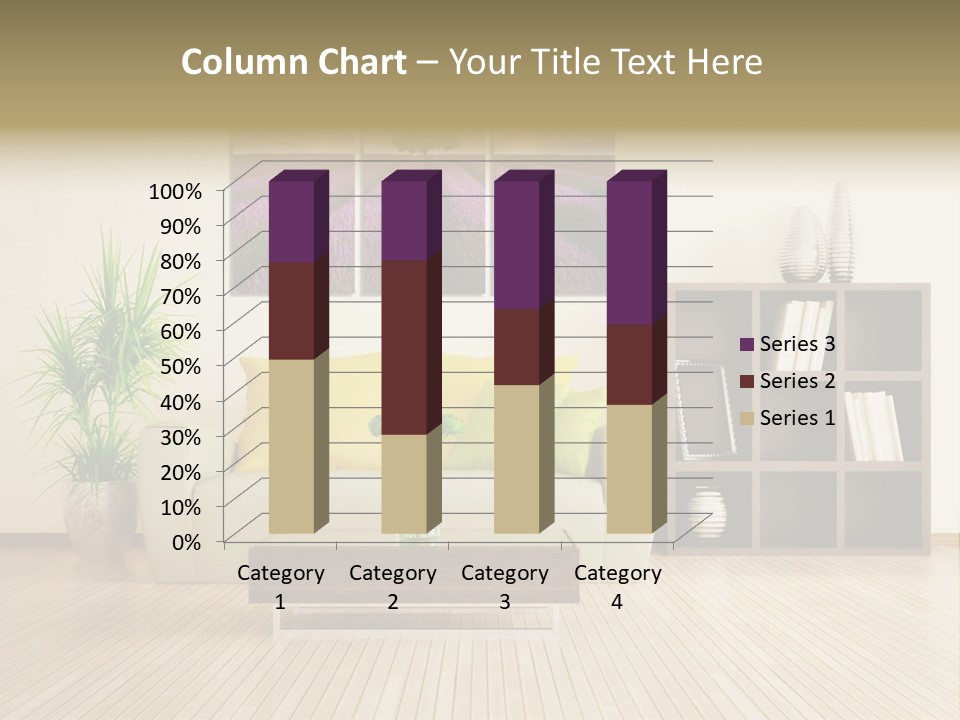 A Living Room With A Couch And A Table PowerPoint Template