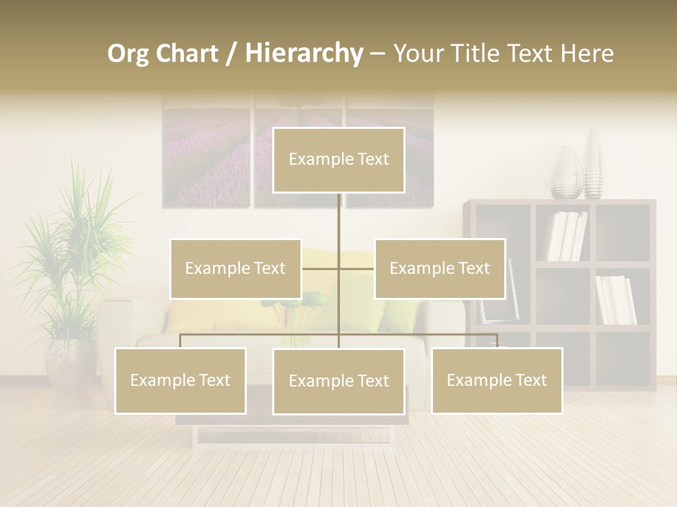 A Living Room With A Couch And A Table PowerPoint Template