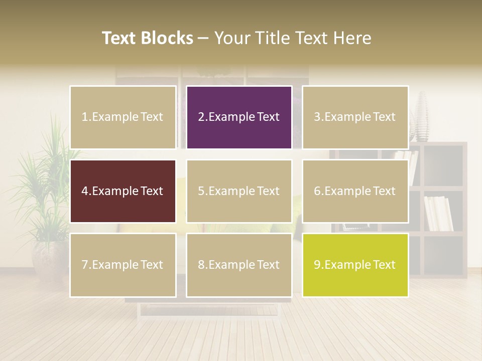 A Living Room With A Couch And A Table PowerPoint Template