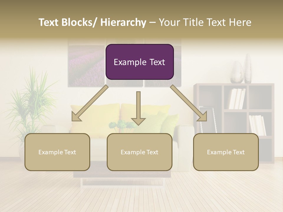 A Living Room With A Couch And A Table PowerPoint Template