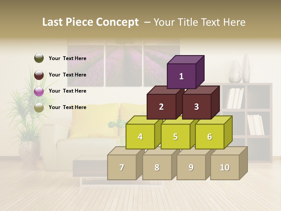 A Living Room With A Couch And A Table PowerPoint Template