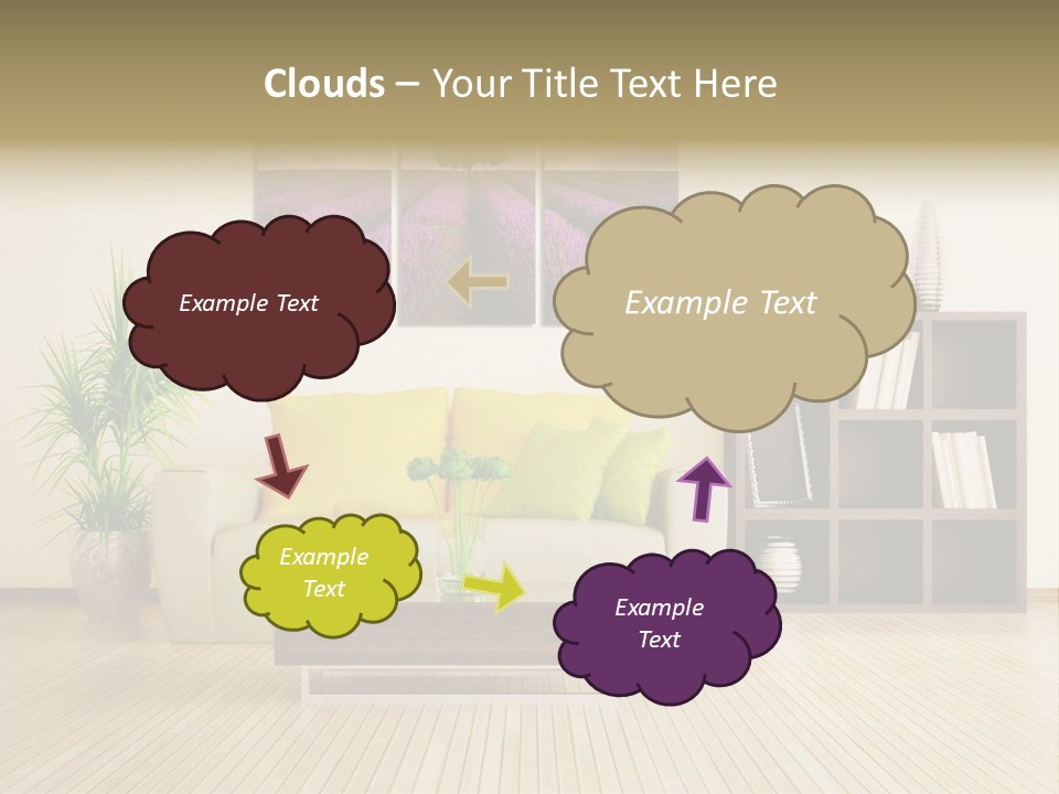 A Living Room With A Couch And A Table PowerPoint Template