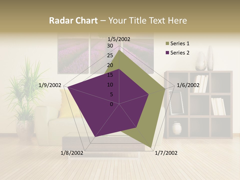 A Living Room With A Couch And A Table PowerPoint Template