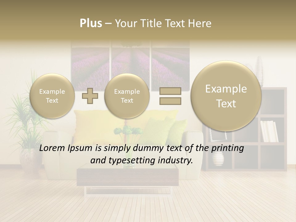 A Living Room With A Couch And A Table PowerPoint Template