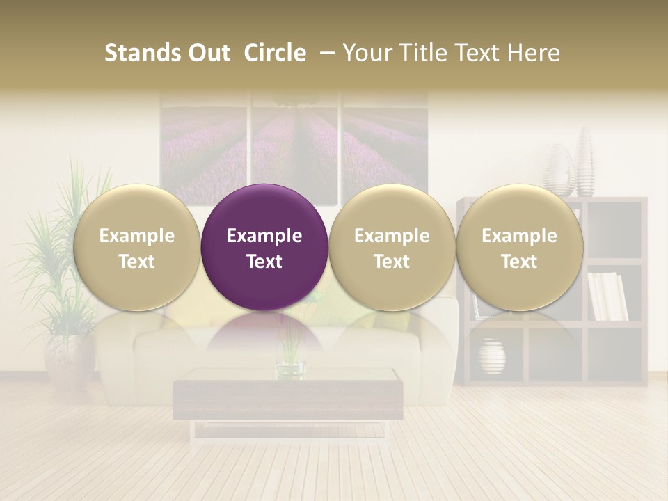 A Living Room With A Couch And A Table PowerPoint Template