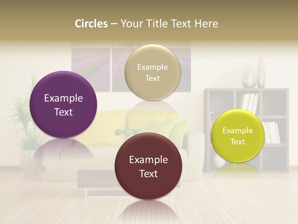 A Living Room With A Couch And A Table PowerPoint Template