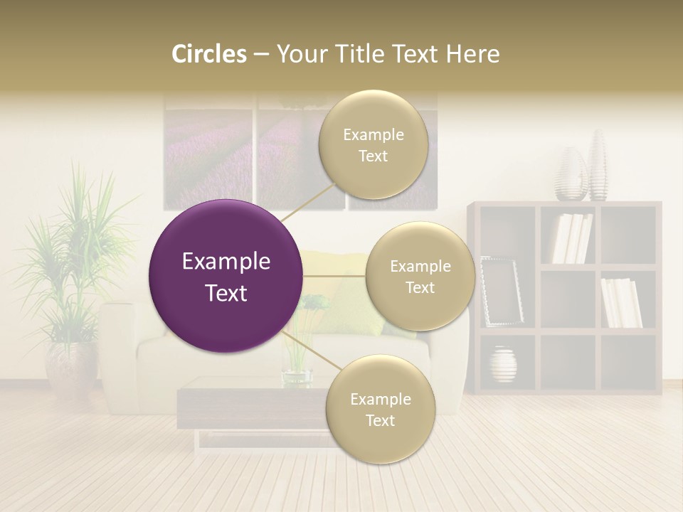A Living Room With A Couch And A Table PowerPoint Template