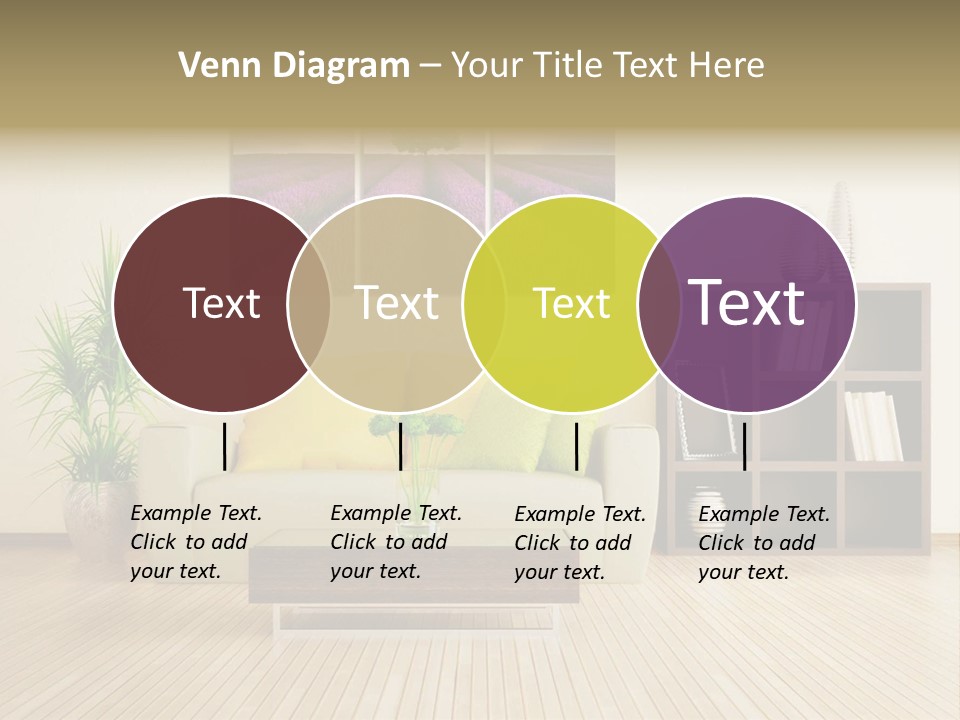 A Living Room With A Couch And A Table PowerPoint Template