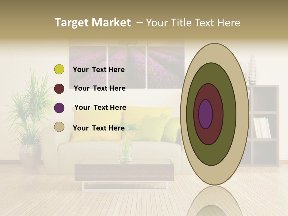 A Living Room With A Couch And A Table PowerPoint Template