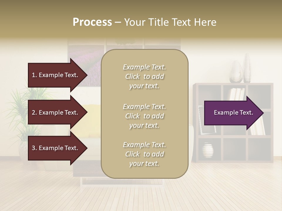 A Living Room With A Couch And A Table PowerPoint Template