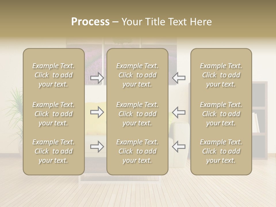 A Living Room With A Couch And A Table PowerPoint Template