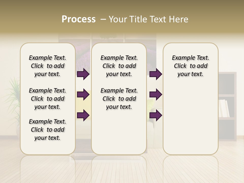 A Living Room With A Couch And A Table PowerPoint Template