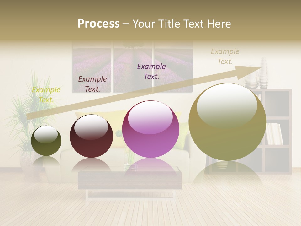 A Living Room With A Couch And A Table PowerPoint Template