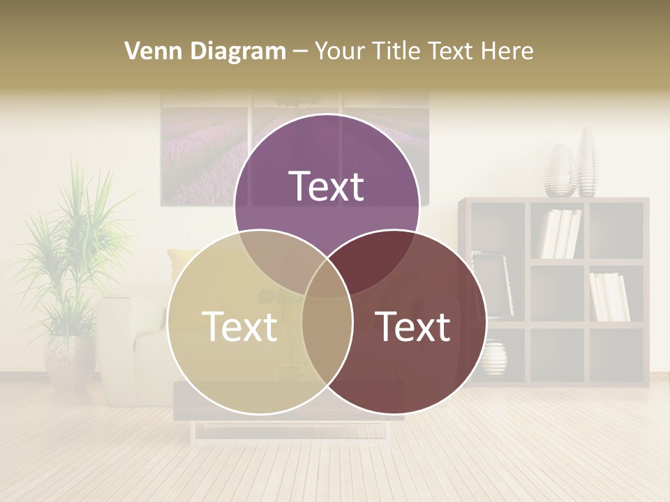 A Living Room With A Couch And A Table PowerPoint Template