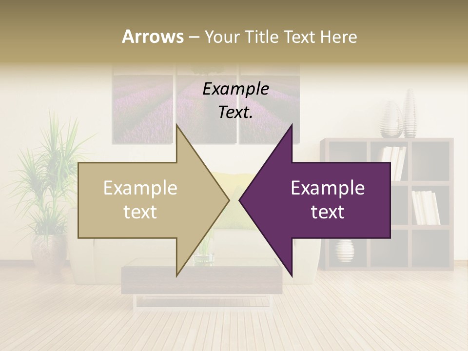 A Living Room With A Couch And A Table PowerPoint Template