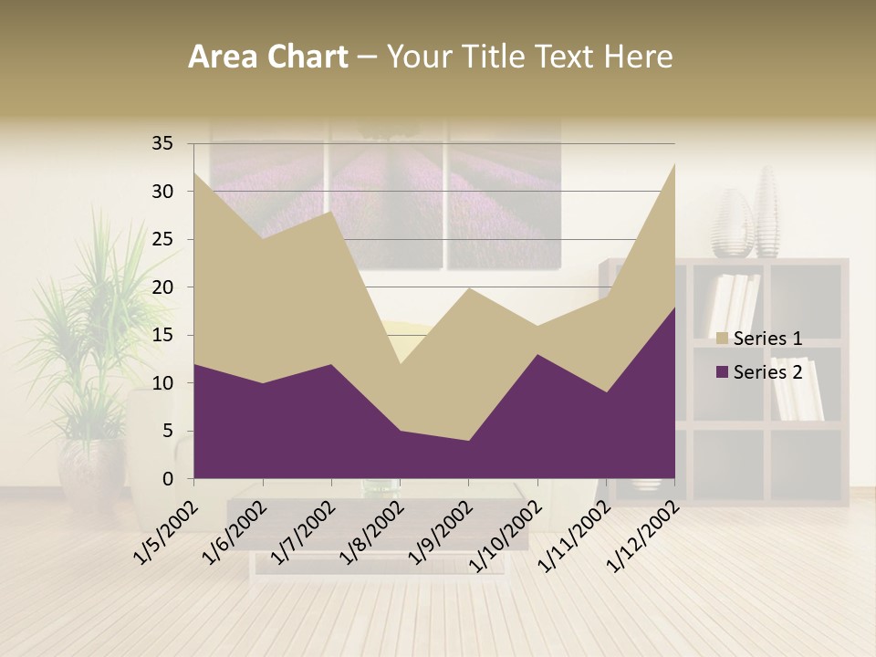 A Living Room With A Couch And A Table PowerPoint Template