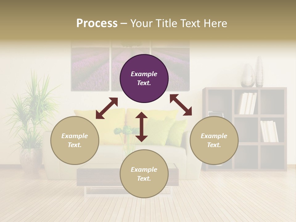 A Living Room With A Couch And A Table PowerPoint Template