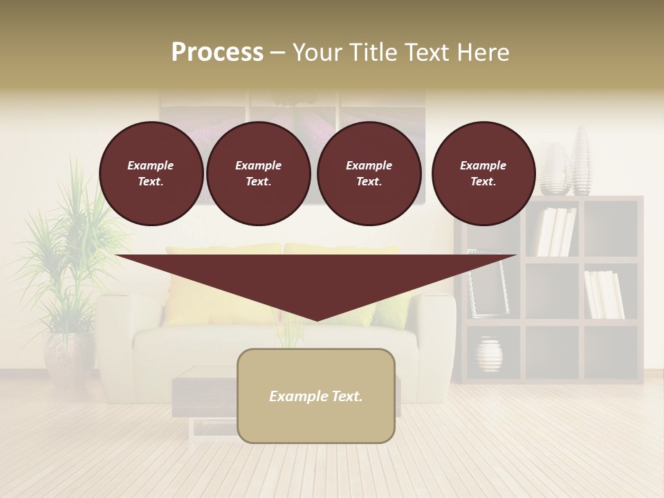 A Living Room With A Couch And A Table PowerPoint Template
