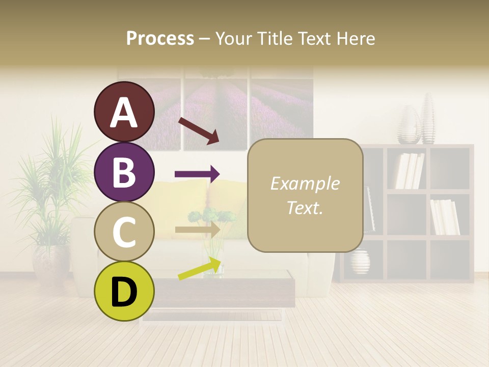 A Living Room With A Couch And A Table PowerPoint Template
