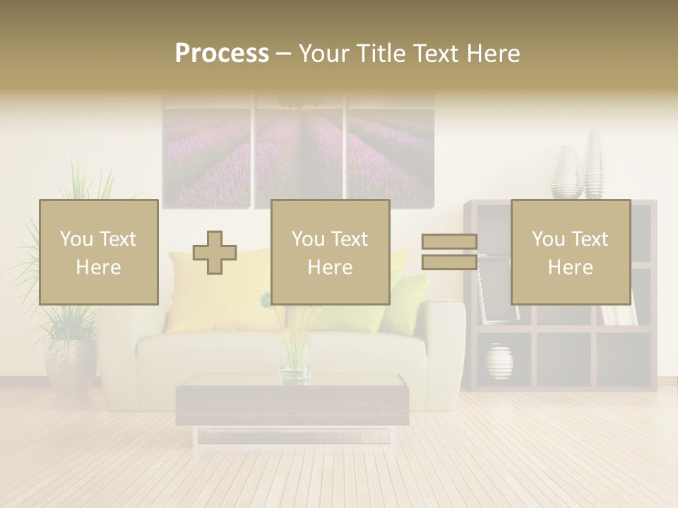 A Living Room With A Couch And A Table PowerPoint Template